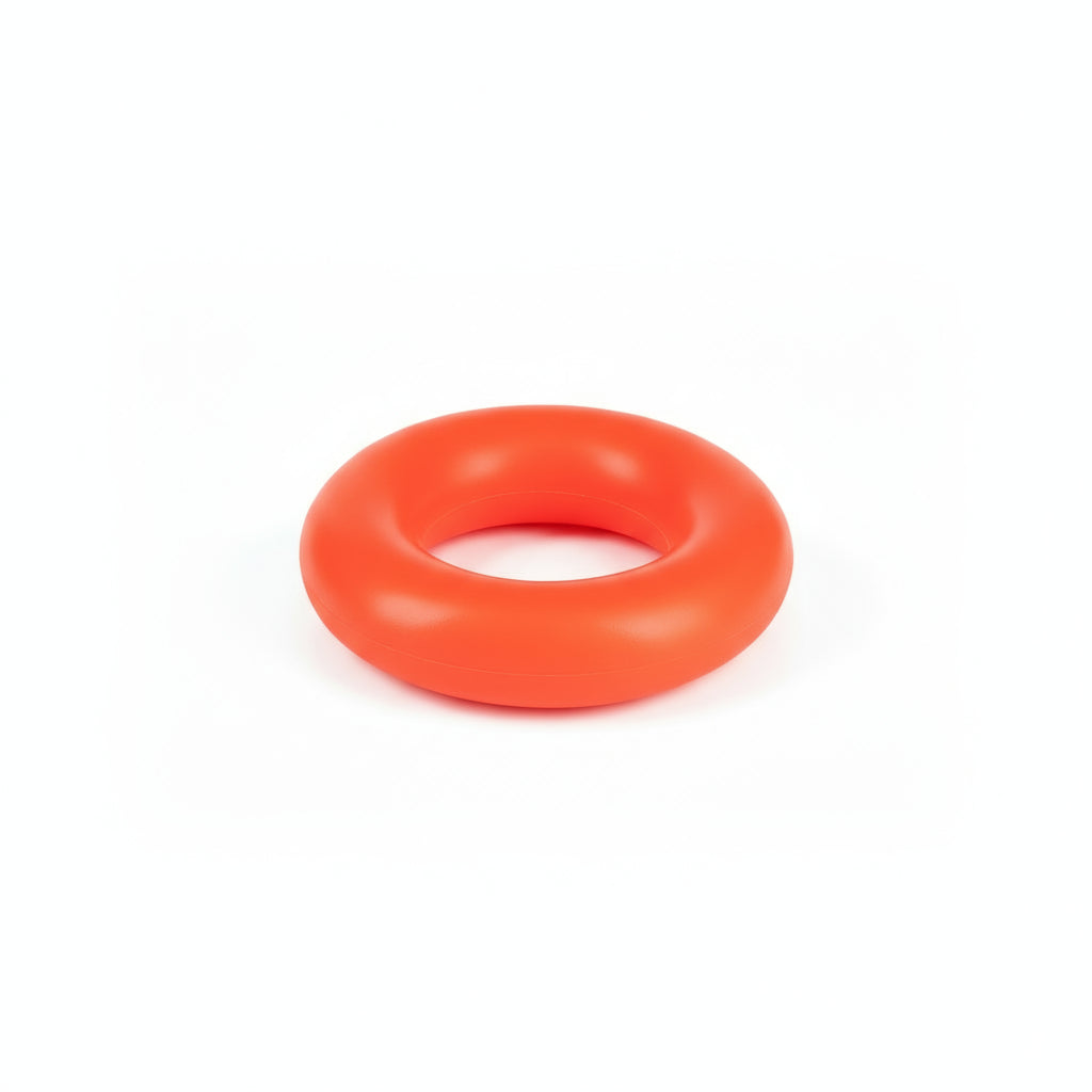 Orange rubber ring on a white background
